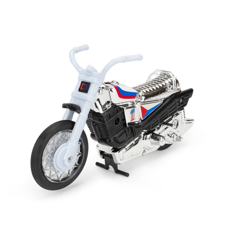 Evel Knievel Deluxe Silver High Jumper Stunt Cycle Extreme Jumps