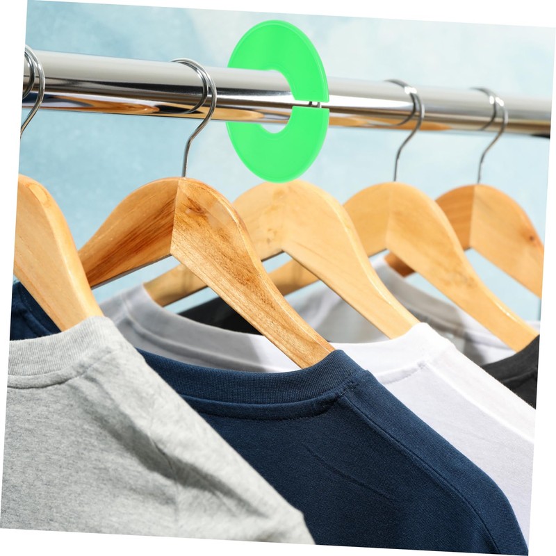 Ciieeo 20pcs Green Round Closet Dividers Blank Clothing Rack Labels