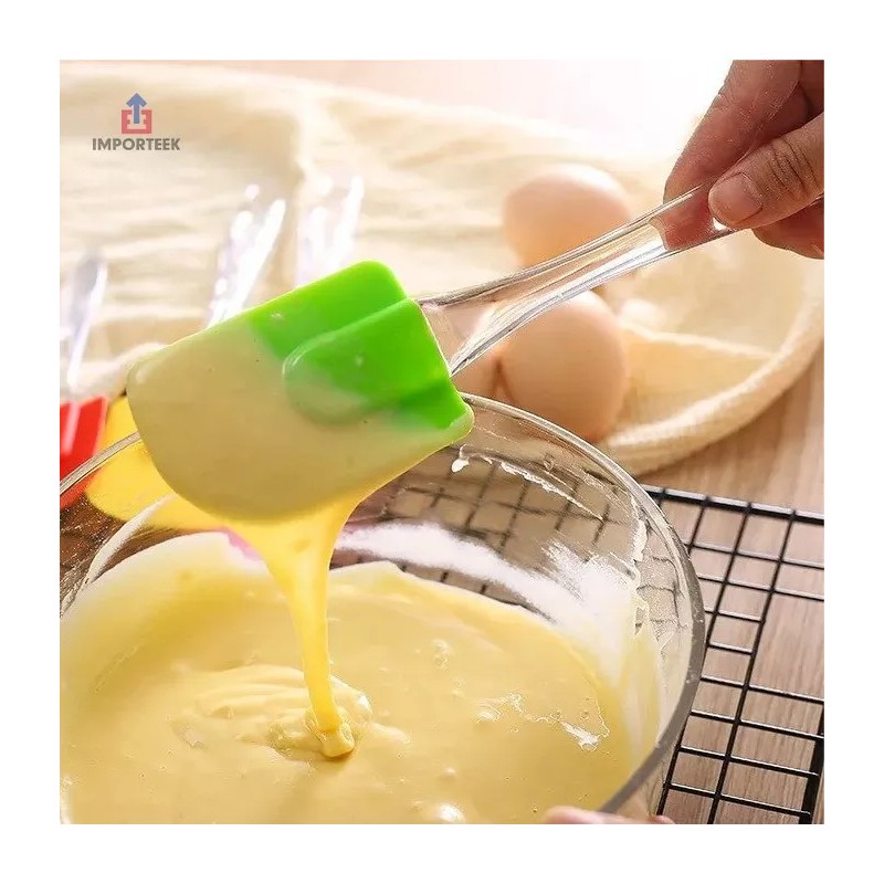 Importeek Espatula Miserable + Brocha Silicon Reposteria Cocina Pastel