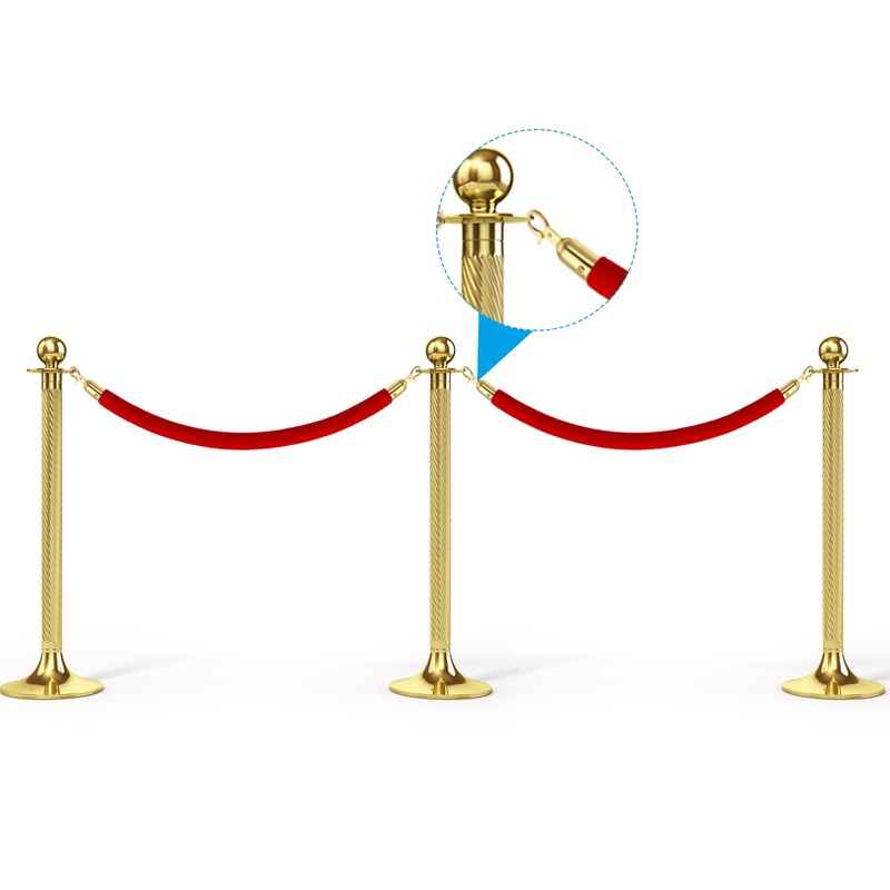 PATIKIL 1.3"x3.9" Stanchion Rope End Stopper, 3 Pack Cord End