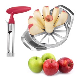 2 Pcs Apple Slicer & Corer Set, Apple Cutter and Corerapple Corer, Apple Slicer, Corerapple Corer Remover, for Cutting Various Fruits in Kitchens Restaurants Milk Tea Shops