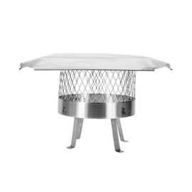 Single Chimney Cover 12in Round - Draft King SS813U Chimney Cap 12 in., Round Slip-In Welded Leg, Single Flue Stainless Steel Chimney Cap, Chimney Caps for Outside, Chimney Flue Cover