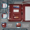 Junior Zippered Business Padfolio with Notepad - Burgundy PU Faux