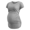 Smallshow Women's V Neck Maternity Clothes Tops Side Ruched Pregnancy
