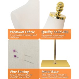 SHAREWIN Mannequin Torso Dress Form 40.55-73.23 Inch Height Adjustable Female Model Display Mannequin Body with Metal Bracket and Rectangular Base for Sewing Dressmakers Dress Jewelry Display, Beige