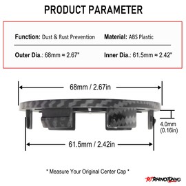 RTRHINOTUNING 4pcs 68mm(2.67in) Wheel Center Caps Replacement for BBS LM XXR 530 535 Wheel Rims Carbon Fiber Style OD: 68mm(2.67in) ID: 61.5mm(2.42in)