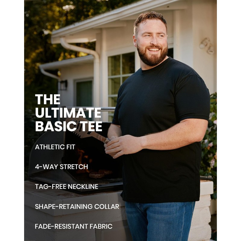 INTO THE AM Men's Plain Basic Tees - Fitted Essential