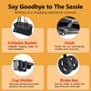 Newly Upgraded Portable Shopping Cart, 80 lbs Foldable Personal Grocery