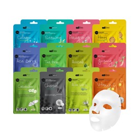 Celavi Cosmetics Celavi Essence Mascarilla Facial Mascarilla Variedad Set Clásico Auténtico Coreano Hidratante Cuidado De La Piel (Variación 1, 12... 