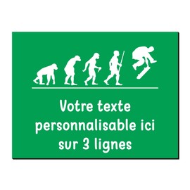Mygoodprice Dekoschild Evolution Skate aus Aluminium, personalisierbar, 20 x 15 cm oder 30 x 20 cm, Hellgrün