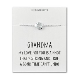 Philip Jones Sterling Silver Grandma Quote Knot Bracelet