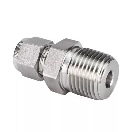 FITOK 316 Stainless Steel Tube Fitting Male Connector 1/8" Tube OD x 3/8" MNPT