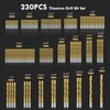 MACXCOIP 230Pcs Titanium Drill Bit Set, 135 Degree Tip HSS