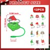 12PCS Silicone Straw Cover, 0.4Inch/10mm Cute Christmas Reusable Straw Cup