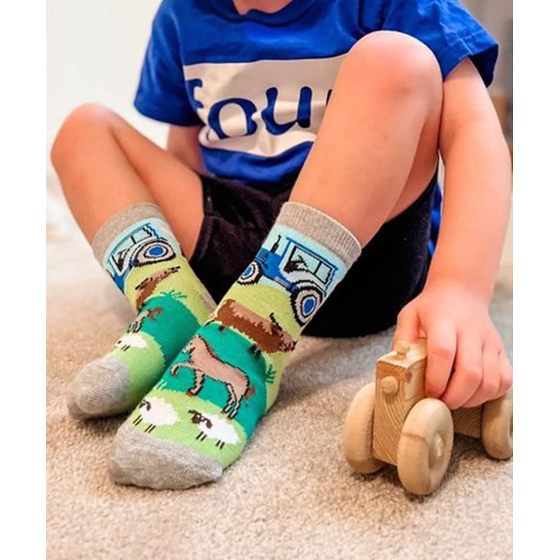 Jefferies Socks Boy's Space Pirate Dinosaur Fun Colorful Pattern Crew