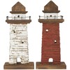 Deco 79 Wood Light House Decorative Sculpture Distressed Home Decor