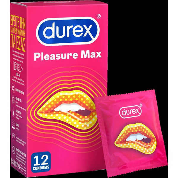 Durex Pleasure Max 12 Τεμάχια Προφυλακτικά Με Κουκκίδες και Ραβδώσεις