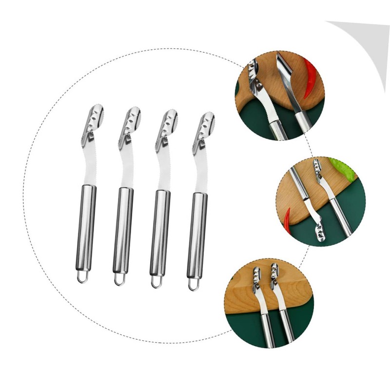 Mikinona Manual Pepper Core Remover 4pcs Set Vegetable Slicer Removal