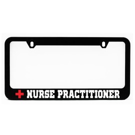 License Plate Frame, Np Nurse Practitioner Black Plate Holder, Tag Cover, Car Frame, Auto Accessories, Cool Decoration, for USA & Canada License Plate