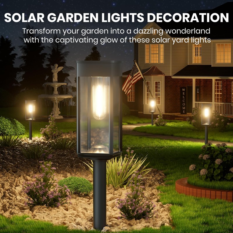 BITPOTT Bright Solar Pathway Lights Outdoor Waterproof IP65, 8 Pack