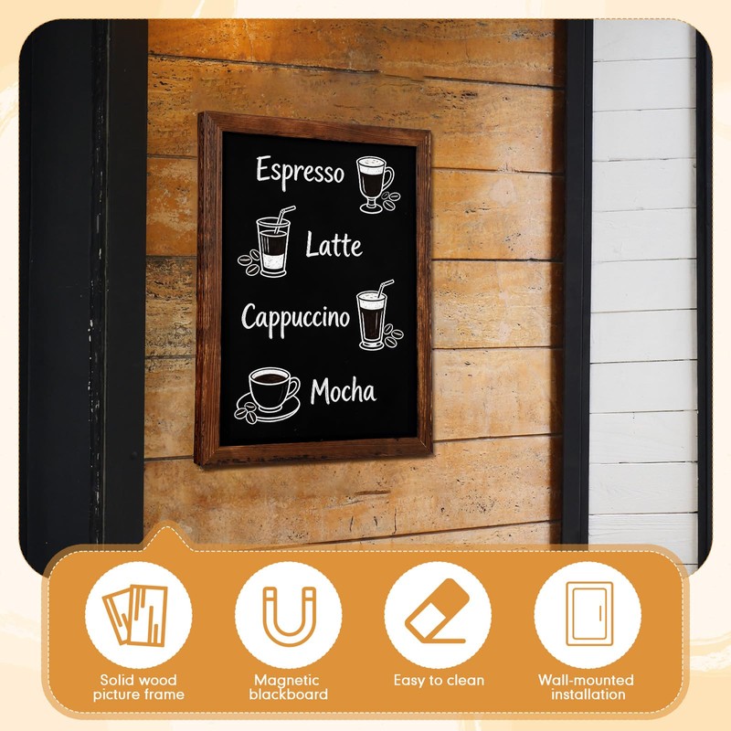 Resholder Magnetic Dry Erase Blackboard for Wall, 18" x 24"