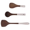 3 Piece Set Wood Utensils Set Wenge Long Handle Spatula