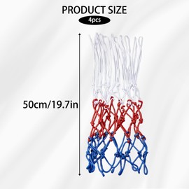 Basketball Net, Basketball Hoop Replacement, 4-Pack for Standard Indoor and Outdoor Use, Portable Net, Stand Accessory for Sports Enthusiasts (Three-Color)