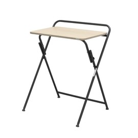 SOFSYS Modern Folding Desk for Small Space, Computer Gaming, Writing, Student and Home Office Organization, Industrial Metal Frame with Premium Desktop Surfaces, Oak/Black