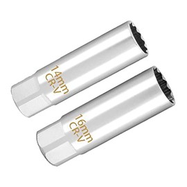 ZKTOOL 14mm & 16mm Spark Plug Wrench Spark Plug Socket 3/8" Drive 9.5mm 12 Corners (14mm & 16mm)