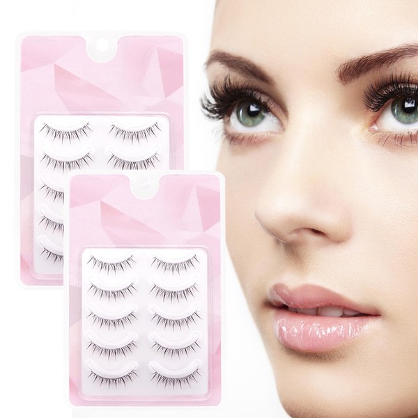 10pairs Fake Eyelashes, Eyelashes Natural Look, False Lashes Fluffy Wispy