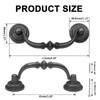 Uenhoy 6 Pack Black Bail Handle Drop Pulls 89mm/3.5" Hole