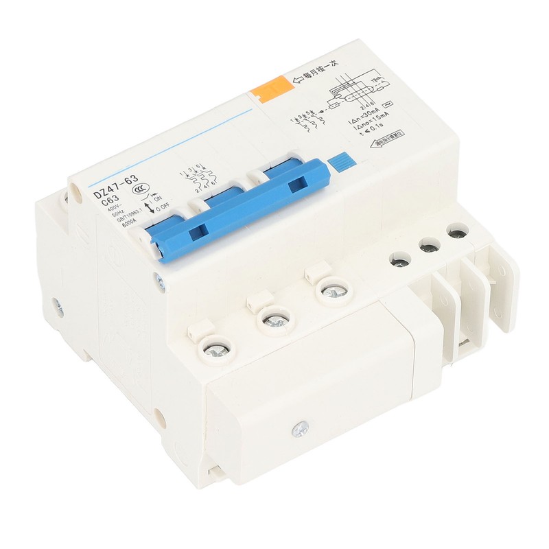 3P+N Miniature Circuit Breaker Ground Fault Leakage Overload Protection Switch
