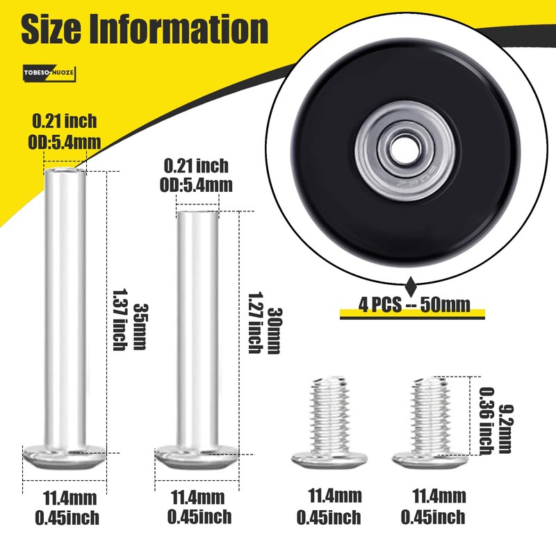 Luggage Suitcase Replacement Wheels 4 Pieces Suitcase Wheels Replacement Wheels