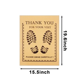 RUENXG Paper Floor Mats for Cars 60Pcs Vehicles Disposable Floor Pads Waterproof Car Foot Pads Protective Papers Thank You Mats for Car Detailing Auto Dealership-19 x15.6-Yellow