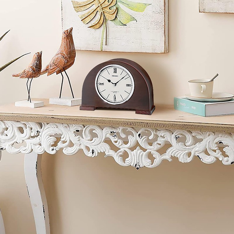 Seiko QXW239BLH Alder Wood 12 Melodies Musical Mantel Clock, 7