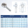 M METERXITY 4-Pack POSA6 Rod End Bearing, M6x1.0 Left Thread