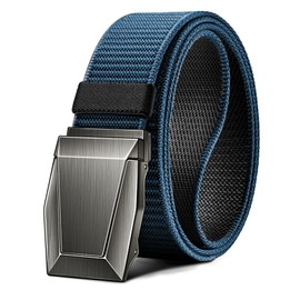 KEMISANT Tactical Belt Men's Work Belt Military Hiking 3.8 cm Quick Release Metal Buckle, Black/Purple Blue3087, 30 - 34 inches waist adjustable