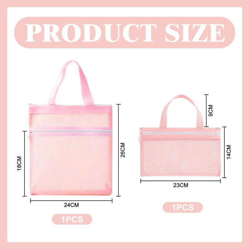2 Pieces Mesh Tote Bag, Large Capacity Storage Bag, Portable