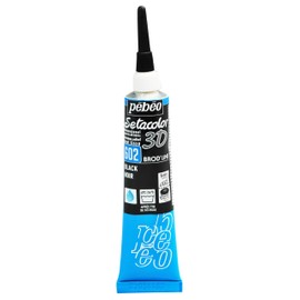 Pebeo Setacolour 3D Brod'Line - Assorted Colours - 20ML, BLACK