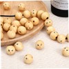 Gatuida 50Pcs Beads for DIY Crafts Round Craft Wood Beads