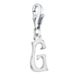 Nenalina Letter G Carabiner Charm Pendant for Charm Bracelet 925 Sterling Silver 713236-000, Sterling Silver