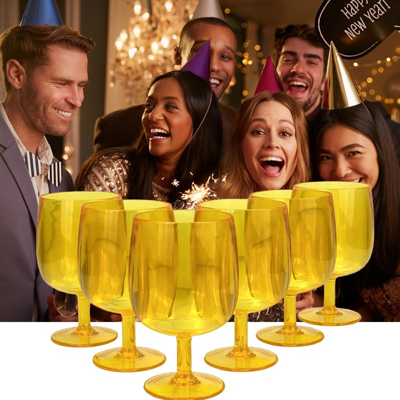 Yalin Set of 6 Unbreakable 12 oz Acrylic Plastic Wine