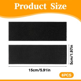COMNICO 6x2 inch Super Adhesive Hook and Loop Strips, 6 Pair Heavy Duty Nylon Hook and Loop Strips Adhesive Fastener for Home Office Indoor Outdoor Crafting DIY Wall Strip Heat Resistant Waterproof