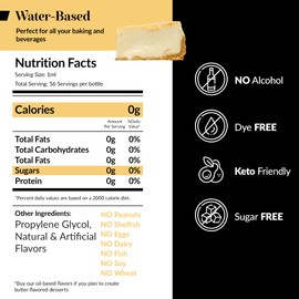 Dolce Flav Cheesecake Extract - 8 Ounce Water-Soluble Multipurpose Flavoring Ideal for Baked Goods, Beverages, Coffee, Desserts & Ice Cream - Perfect Kitchen Gift for Holidays