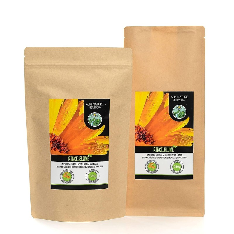 Marigold Flowers, Marigold Infusion (125g, 4.4 oz), Marigold Tea, Orange