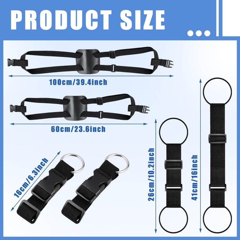 Sadnyy 6 Pack Luggage Straps for Suitcases, Adjustable Travel Belt
