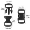 Chudian 60 Pieces 10mm(3/8") Side Release Plastic Buckles, Black Click