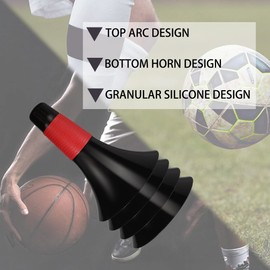 JRONG Tols 8 Pcs Soccer Cones 9 inch Agility Training Sport Cone, Field Marker Cones Sets for Kids Basketball, Football, Speed Grab Drills Training, Indoor Games Outdoor Activities (Black&Red)