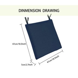 COZYVIDA 18.5x18.5 inch Patio Chair Cushion 4/Pack Resilient Foam Filling Water Repellent Tear-Resistant UV Resistant Weather Resistant for Patio Furniture Midnight