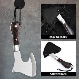 Camping Hatchet Camping Axe Forged High Carbon Steel for Meat Cleaver Axe Outdoor Splitting Wood Great for Axe Throwing, Camping, Survival, Outdoors and Chopping (718)